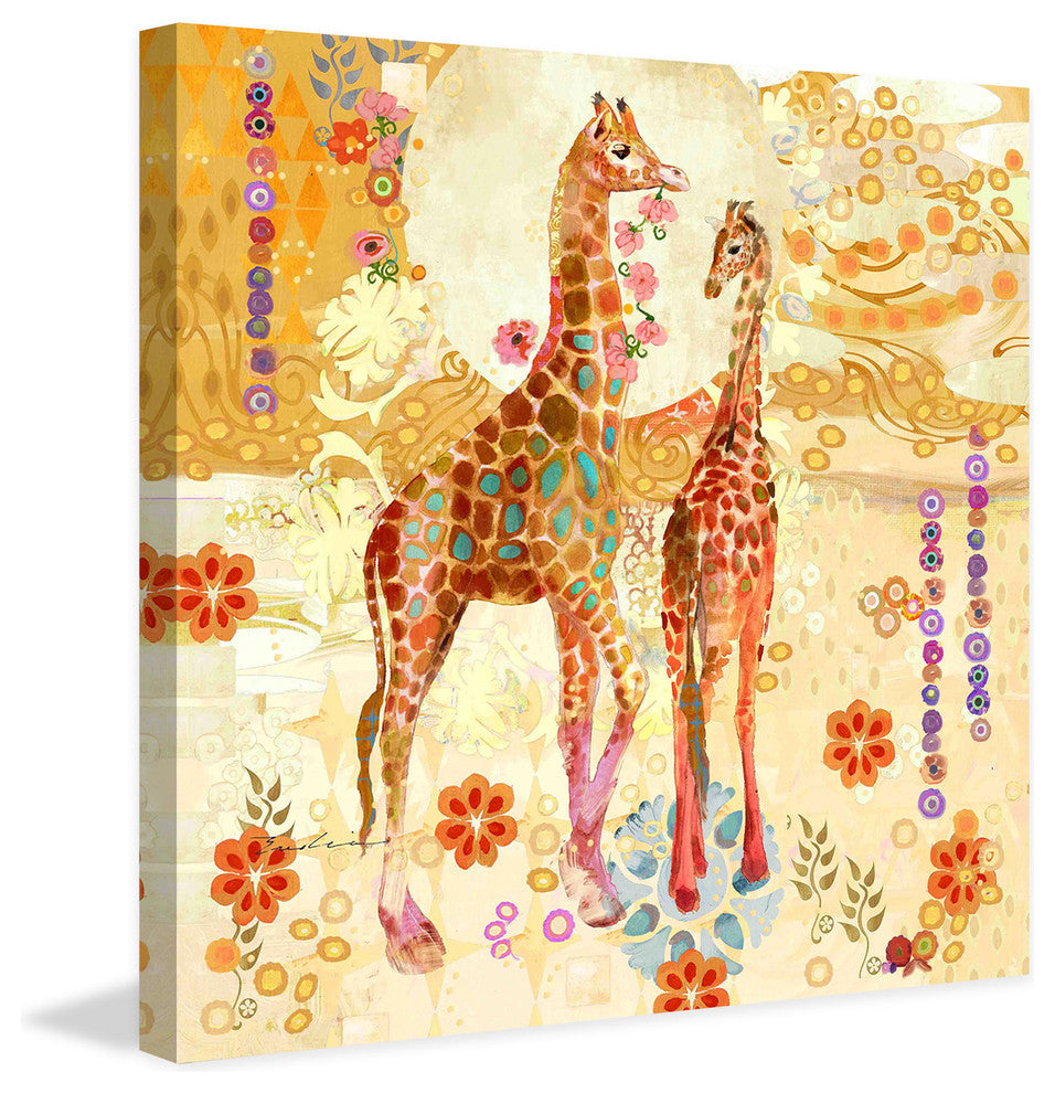 "Giraffes" Painting Print on Canvas by Evelia