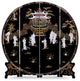 Black Lacquer Mother of Pearl Chinese Round Floor Screen