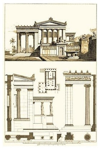 The Erechtheum at Athens - Gallery Wrapped Canvas Art 28" x 42"