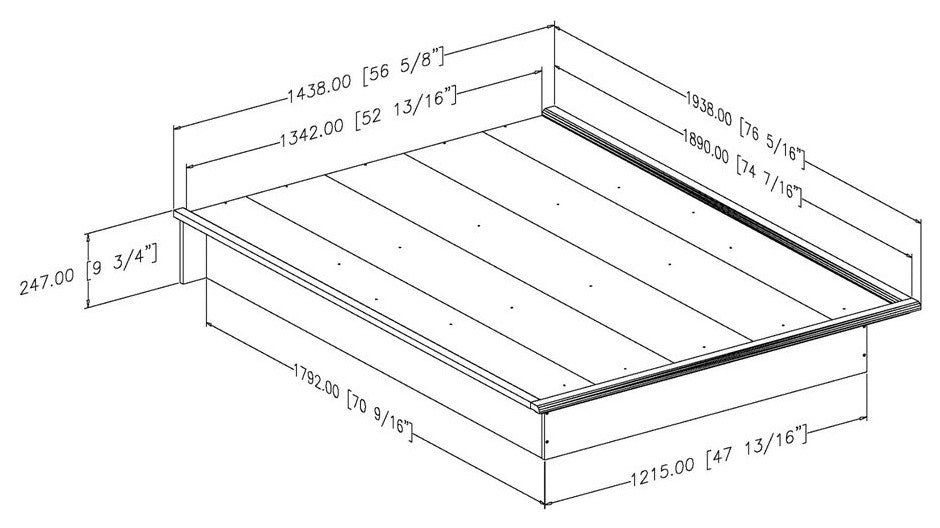 South Shore Step One Full Platform Bed, 54'', Pure White