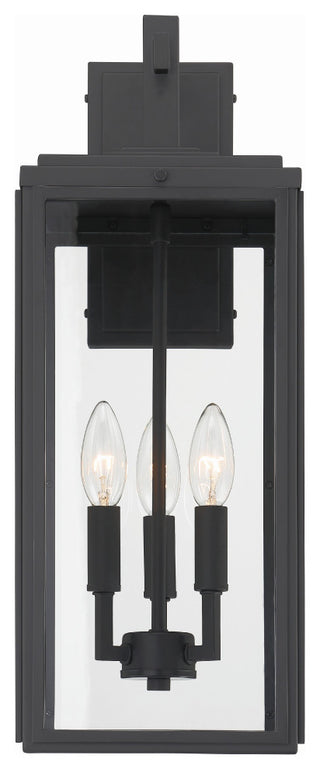 Byron 3-Light Matte Black Outdoor Wall Mount