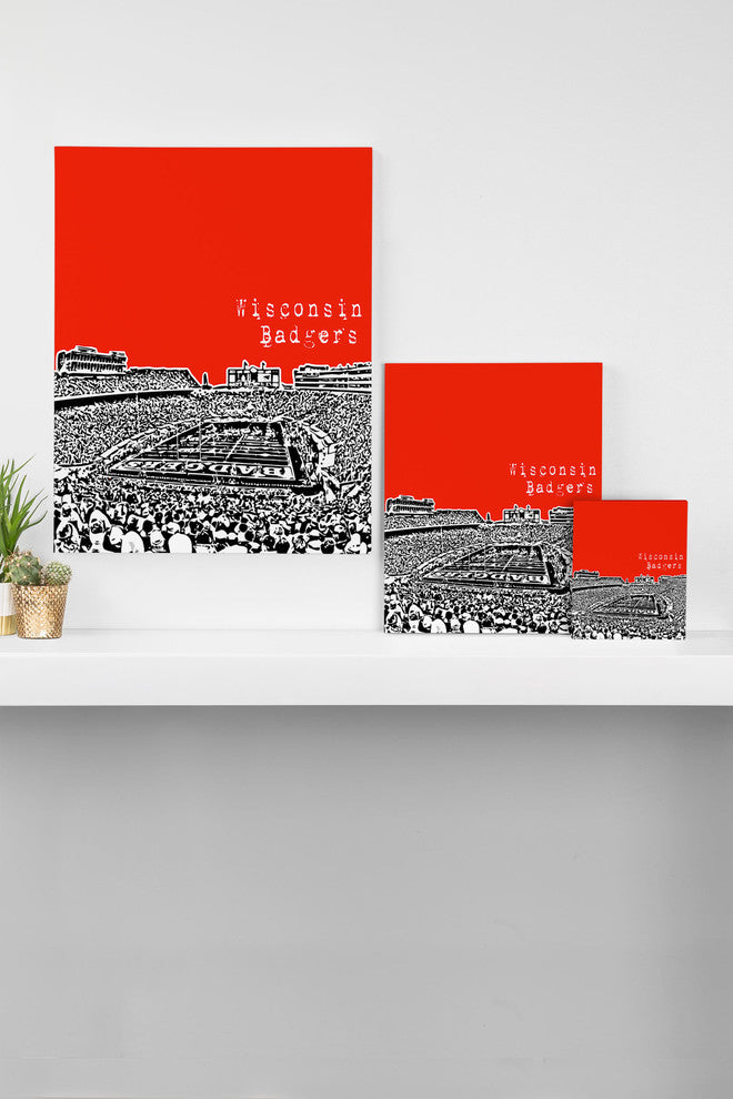 Deny Designs Bird Ave Wisconsin Badgers Red Art Canvas