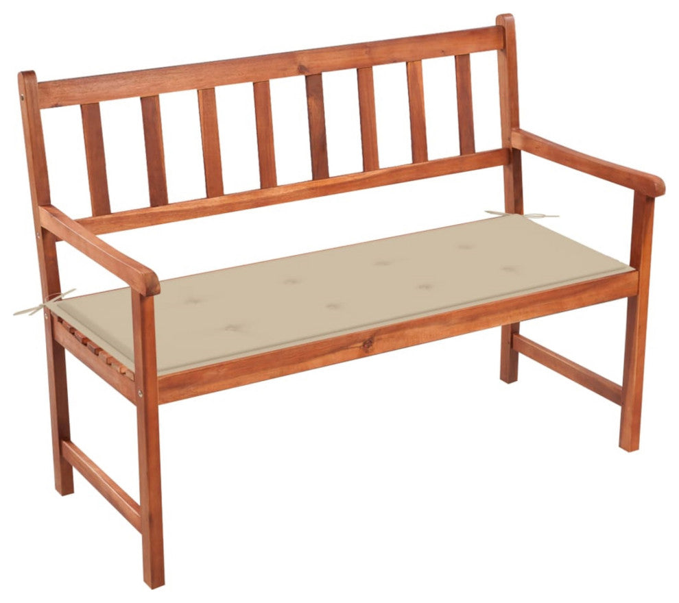Vidaxl Garden Bench With Cushion 47.2" Solid Acacia Wood