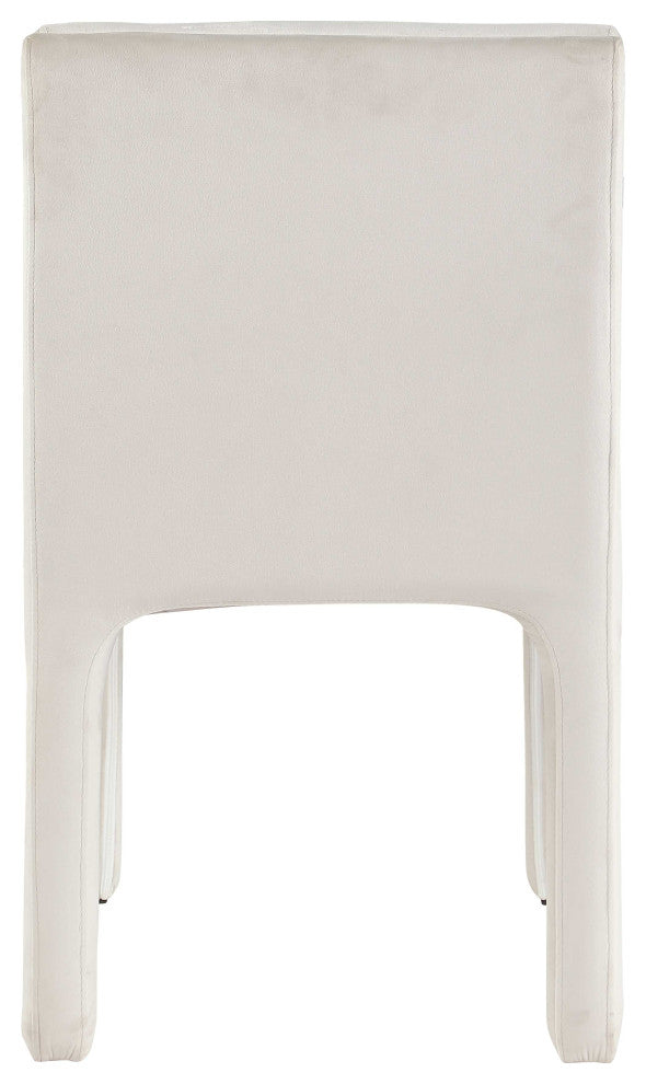 Kai Upholstered Dining Chair, Cream, Velvet, Set of 2