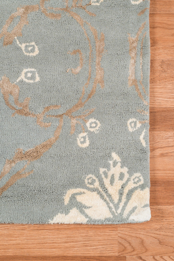 5" X8" X 0.5" Gray Wool Area Rug