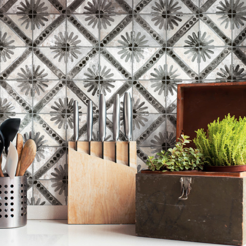 Harmonia Kings Marrakech Black Ceramic Floor and Wall Tile Sample
