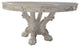 ACME Dresden Round Wooden Top Dining Table with Pedestal Base in Bone White