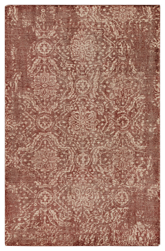 Surya Hoboken HOO-1011 6'x9' Rug, Dark Red/Ivory