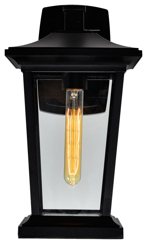 Leawood 1 Light Black Outdoor Wall Light