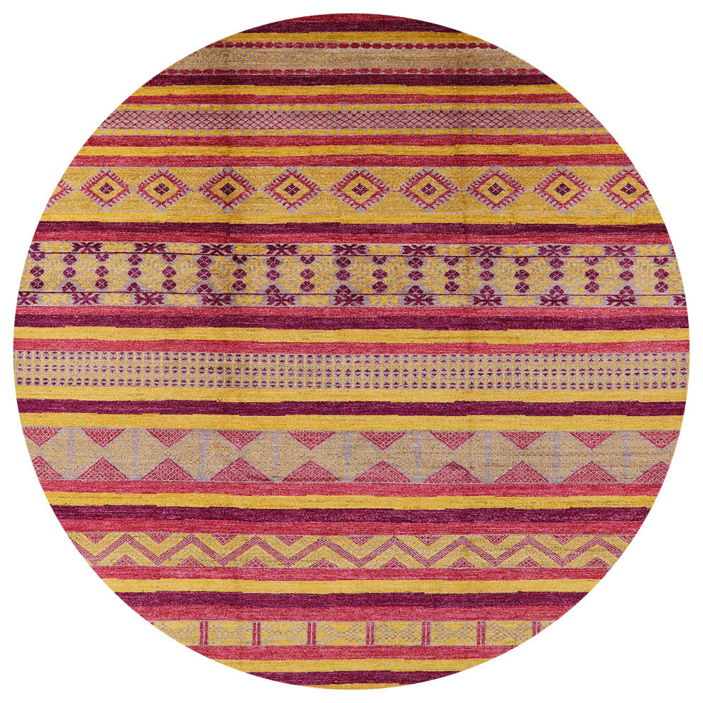 Ahgly Company Indoor Round Mid-Century Modern Area Rugs, 6' Round