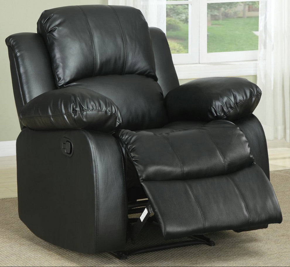 Homelegance Cranley Reclining Chair, Black Leather