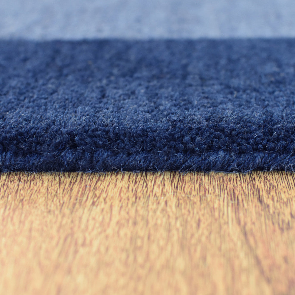 HAND TUFTED WOOL ECO-FRIENDLY AREA RUGS-Blue Color, Contemporary Design