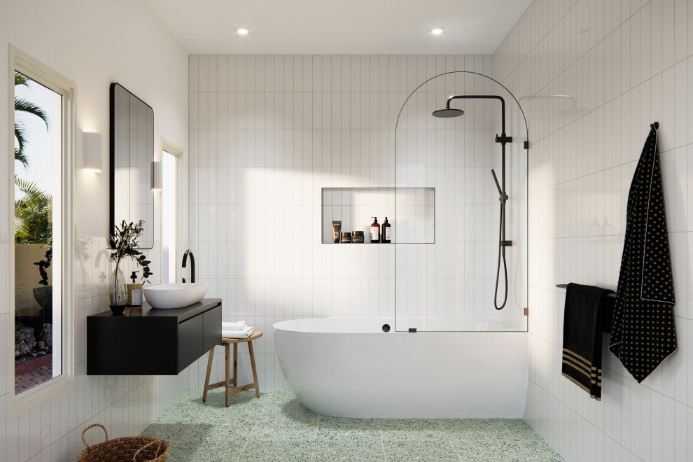 Bathtub Single Fixed Panels, Oil Rubbed Bronze, 34"wx66.75"h