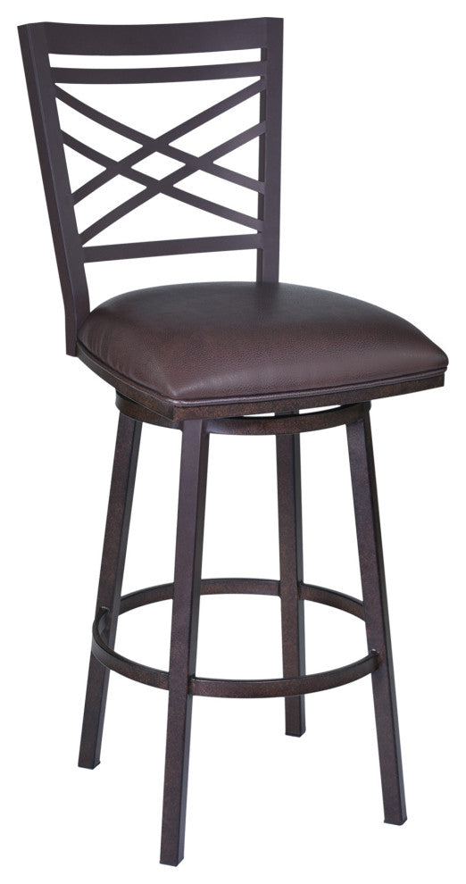 Fargo 30" Barstool, Auburn Bay finish With Brown Pu upholstery
