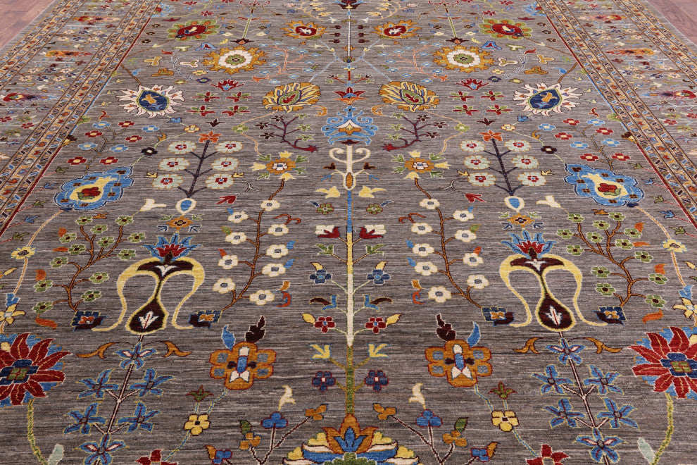 Persian Tabriz Handmade Wool Rug 11' 10" X 14' 7" Q7283