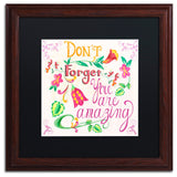 Lisa Powell Braun 'You Are Amazing' Art, Wood Frame, Black Mat, 16x16
