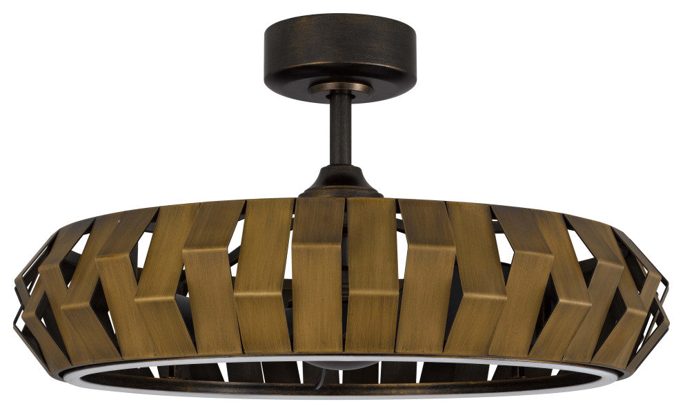 17" Height Bronze Patina Fan Light
