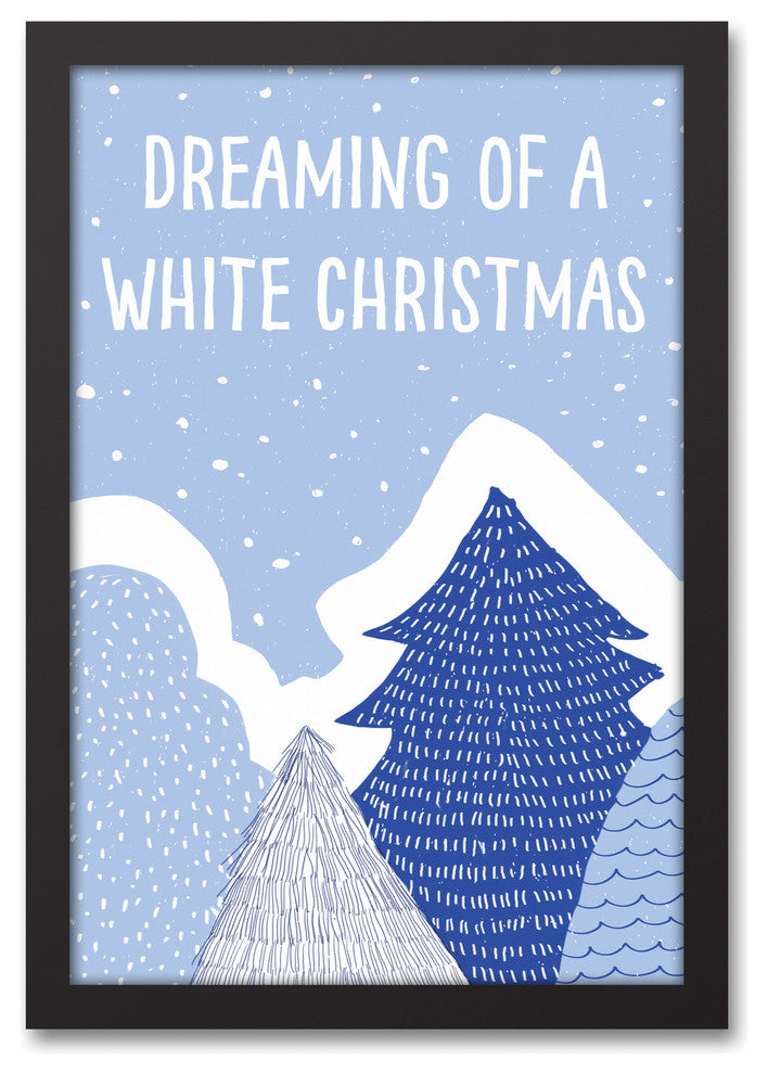 Dreaming of a White Christmas 12x18 Black Framed Canvas