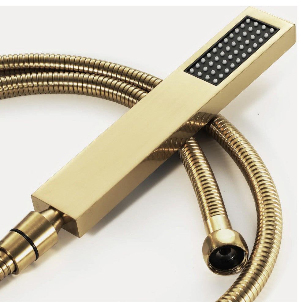 LED Mist Hot and Cold Shower System With Square Hand Shower, Phone Control