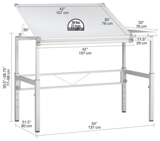 Graphix II Workstation, White and Gray, 30"x42"
