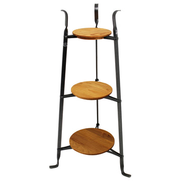 Handcrafted 3-Tier Designer Stand w Alder Wood Shelves