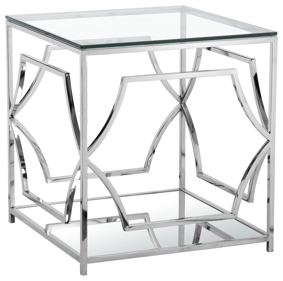 Edward Side Table, High Polish Steel