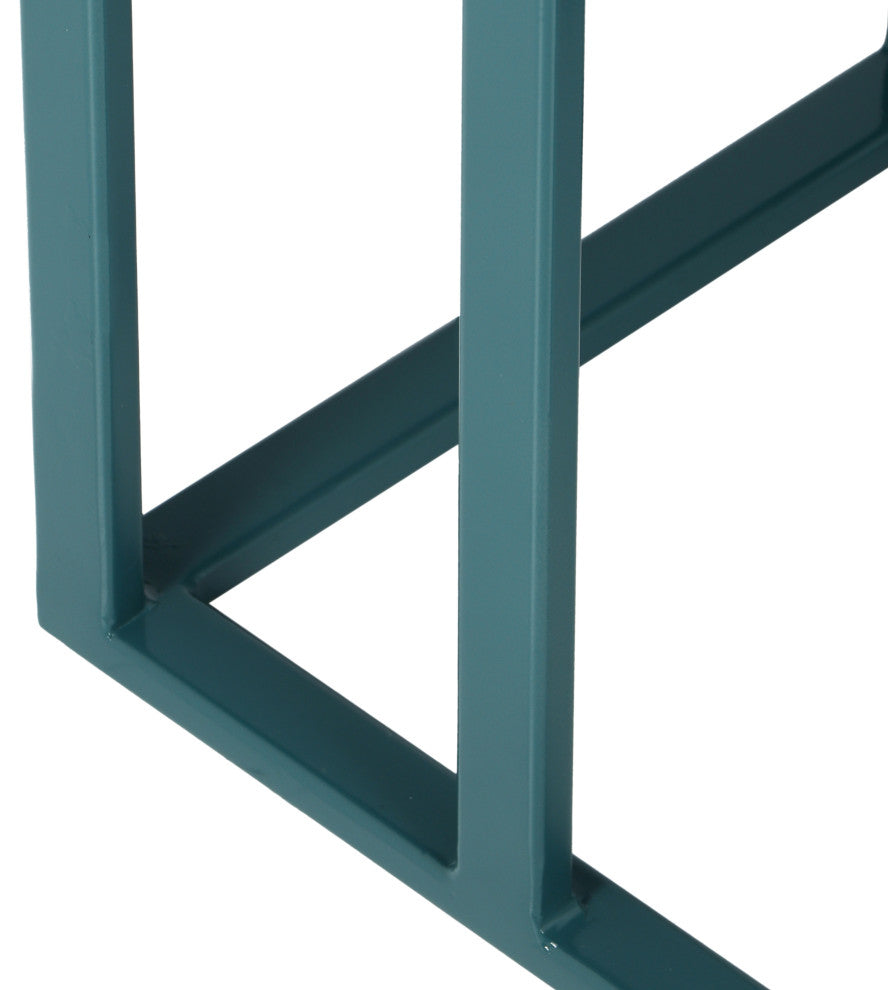 Elements, Tanu, C-Table Enamel Top End Table, Teal