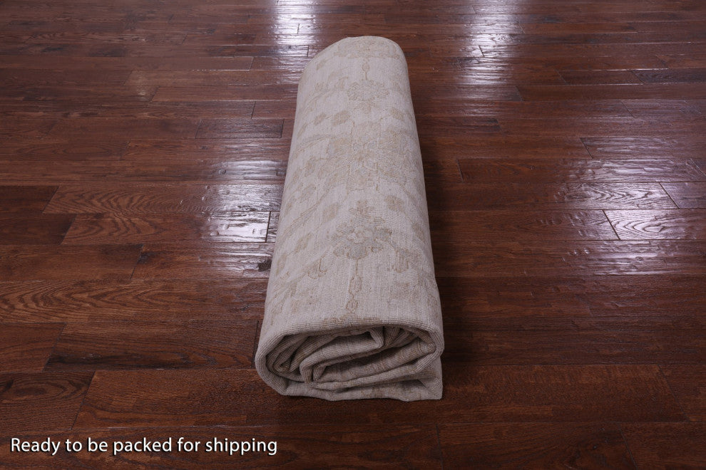 Peshawar White Wash Handmade Wool Rug 10' 0" X 13' 7" Q9590