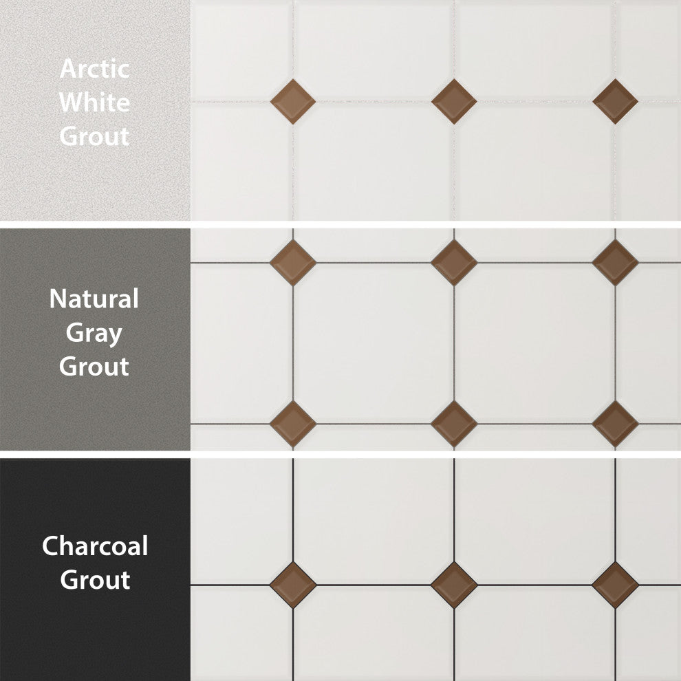Vaudeville Octagon Nacar, Taco Marron Porcelain Floor/Wall Tile