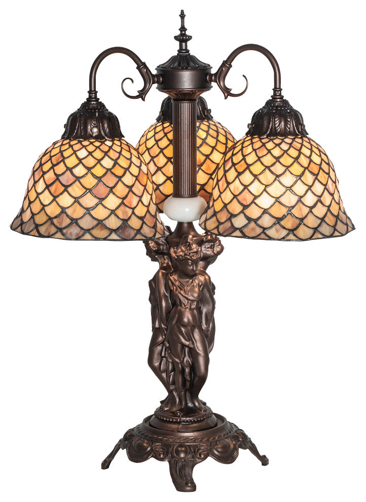 23 High Tiffany Fishscale 3 Light Table Lamp
