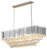 14-Light Chrome Stainless Steel Chandelier With Clear Crystal