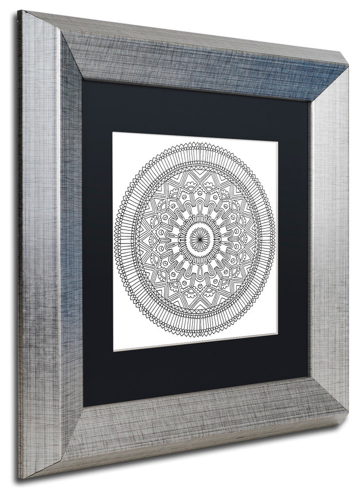 Hello Angel 'Mandala II' Art, Silver Frame, Black Mat, 11x11