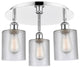 Cobbleskill-3 Light 17" Flush Mount-Polished Chrome, Clear Glass Shade