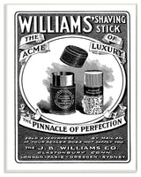 Shaving Advertisement Vintage Black And White Design, 13"x19"