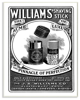 Shaving Advertisement Vintage Black And White Design, 13"x19"