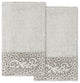 Linum Home Turkish Cotton April 2-Piece Embellished Bath Towel Set, Light Gray