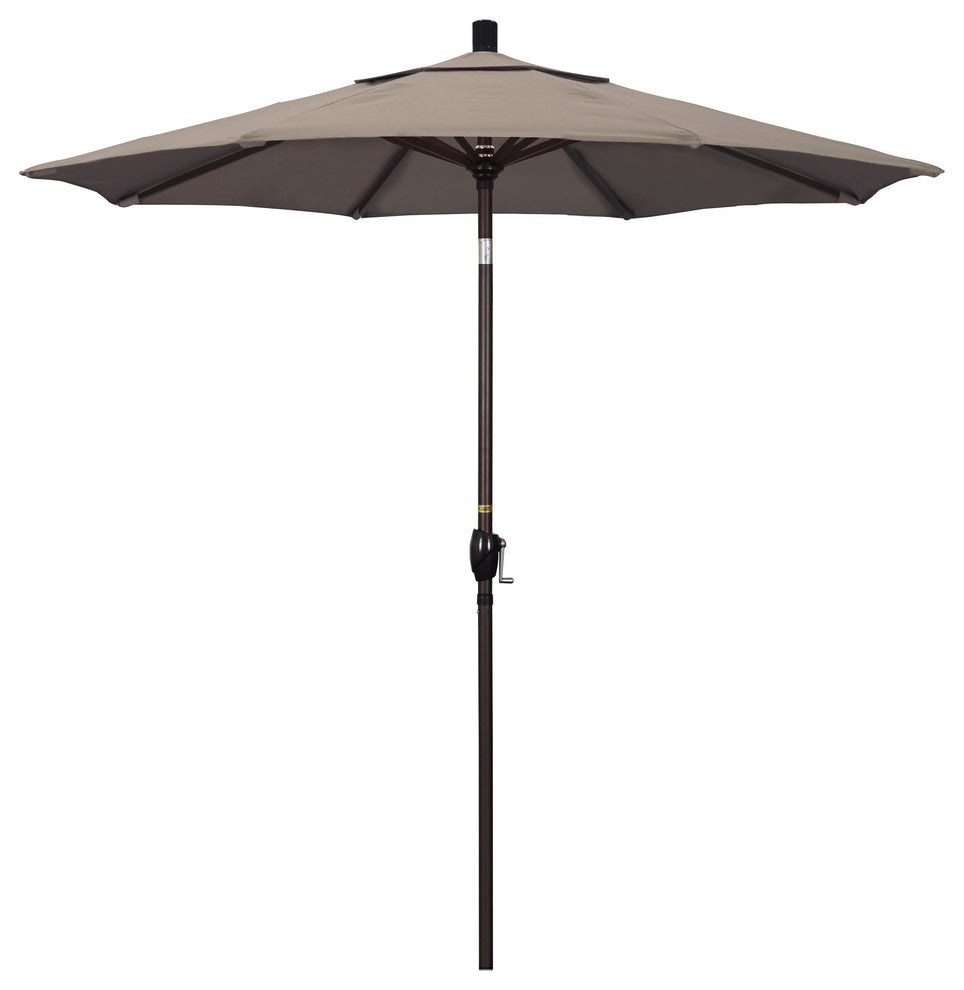 7.5' Aluminum Umbrella Push Tilt, Sunbrella, Taupe