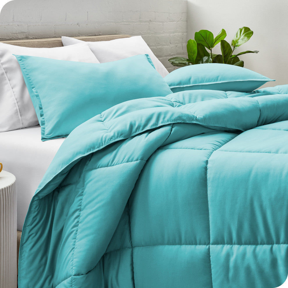 Bare Home Down Alternative Comforter Set, Aqua, Twin/Twin Xl