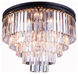 Sydney Collection Flush Mount, Clear, Mocha Brown