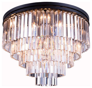 Sydney Collection Flush Mount, Clear, Mocha Brown
