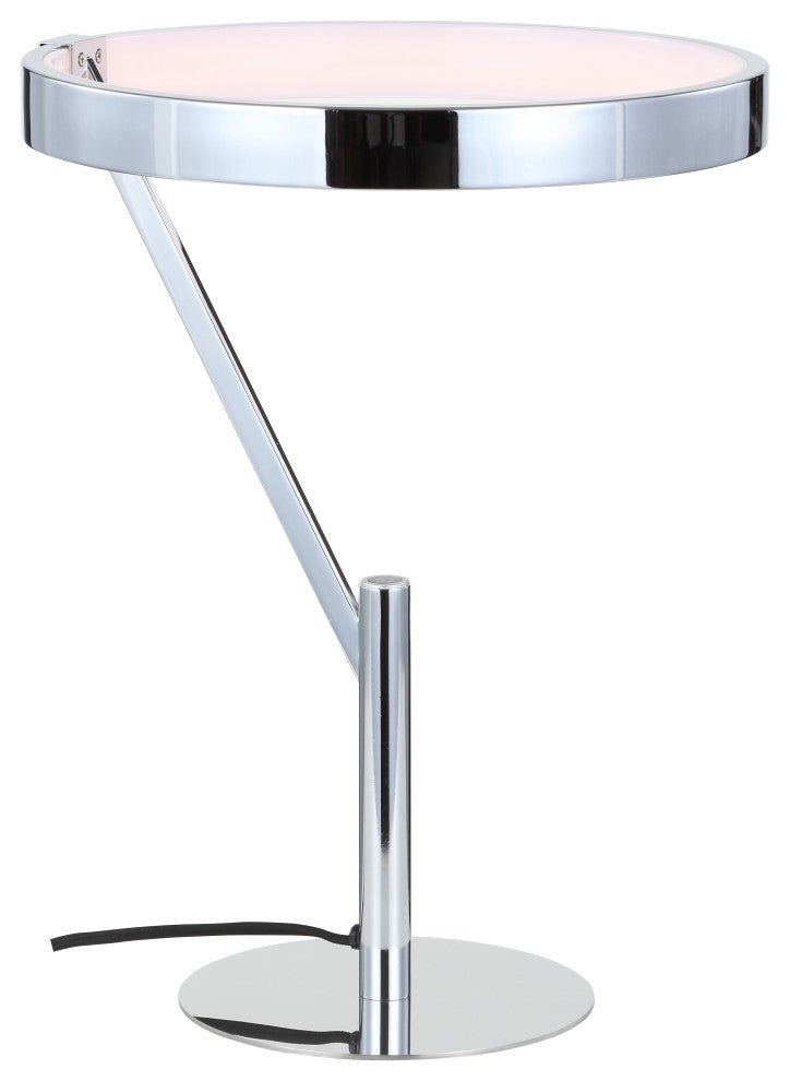 Owen 18" Integrated Led Metal Table Lamp, Chrome