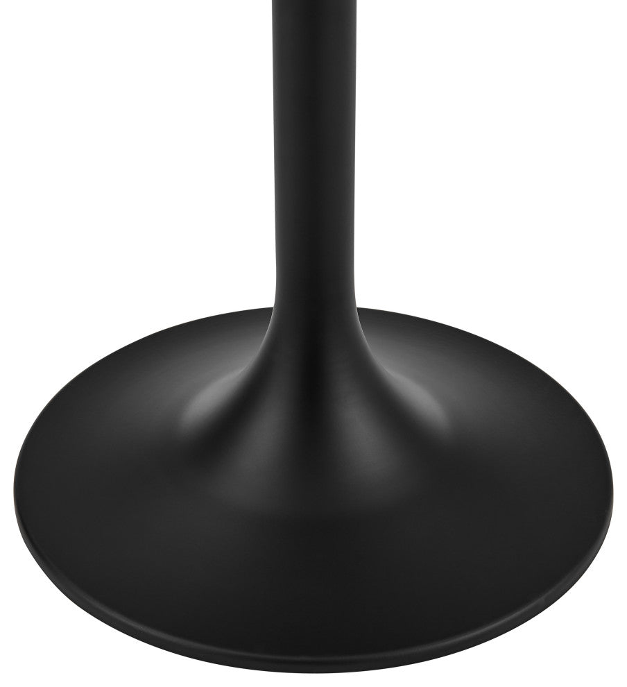 Astrid Side Table With High Gloss White Ceramic Top and Matte Black Tulip Base