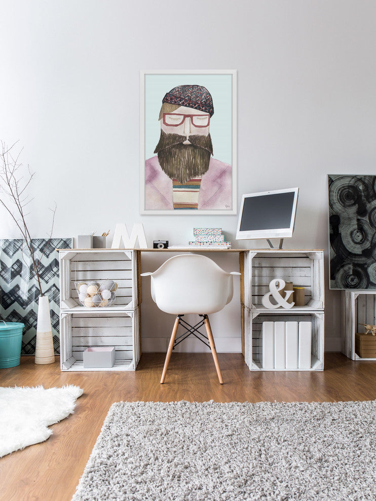 "The Bearded Man" Framed Painting Print, 12"x18"