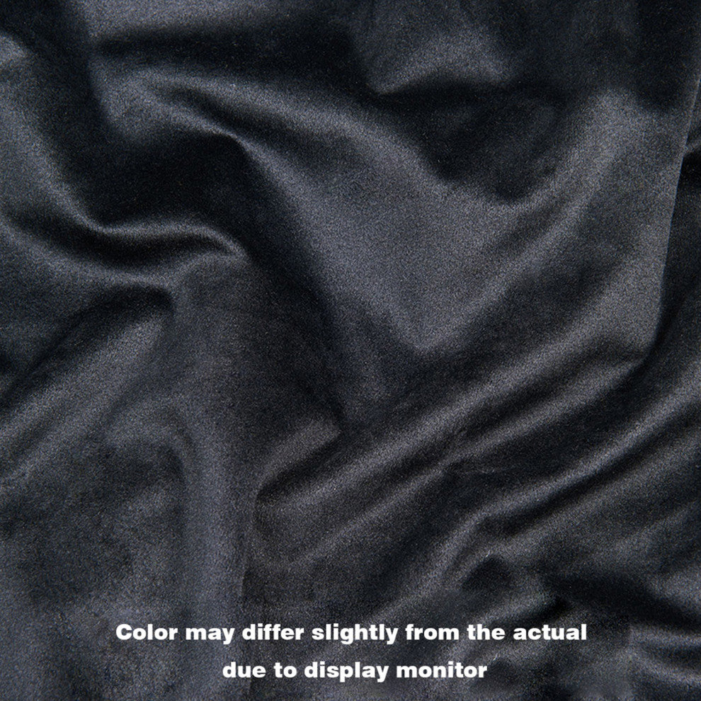 Open-Back Velvet Home Office Chair, Black