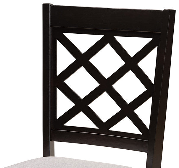 Kirby Contemporary Gray and Dark Brown Dining Chair, Set of 2