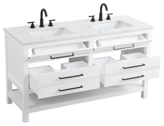 Home Living 60" Double Bathroom Vanity, White