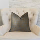 Vibrant Tazanite Blue and Brown Handmade Luxury Pillow, 24"x24"