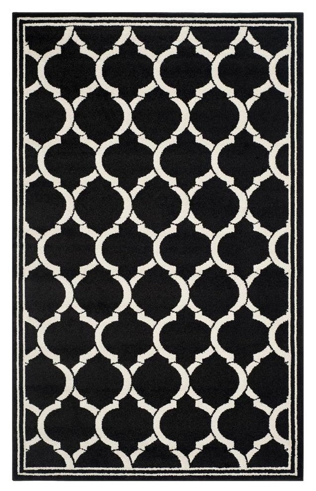 Safavieh Amherst Amt415G Outdoor Rug, Anthracite/Ivory, 5'0" X 8'0"