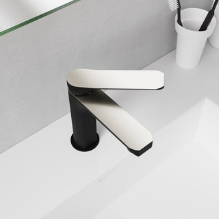 1-Handle Bathroom Faucet, Matte Black and Brushed Nickel