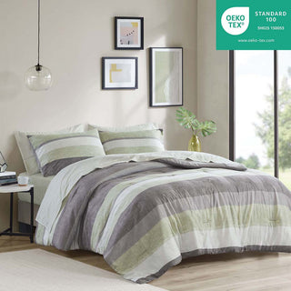 Madison Park Essentials Jaxon Stripe Comforter Set With Bed Sheets